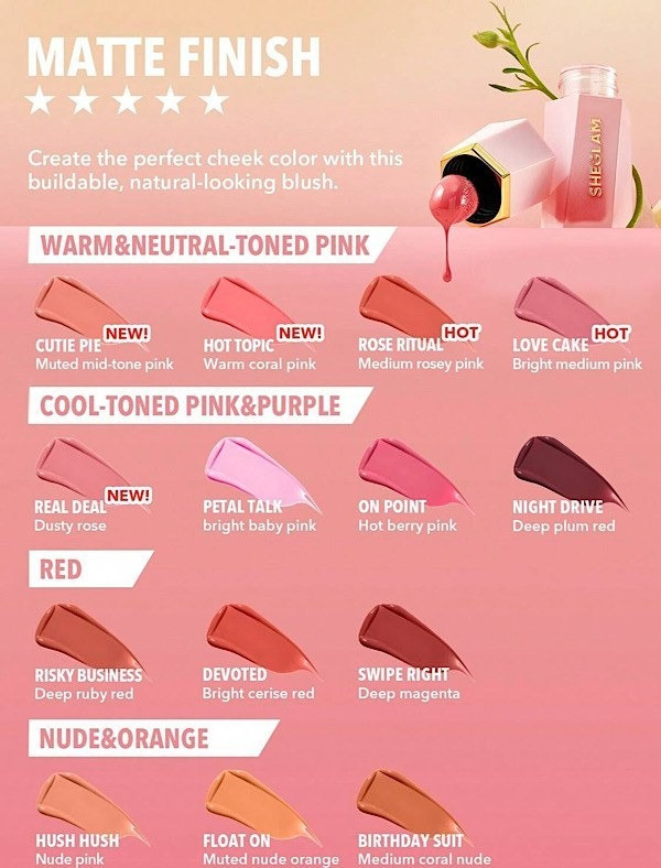 رژ گونه مایع Liquid Blush Matte | اصل - CUTIE PIE