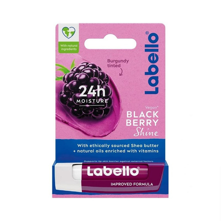 بالم لب لبلو تمشک Labello Black Berry Shine Lip Care (4.8g / 5.5ml)